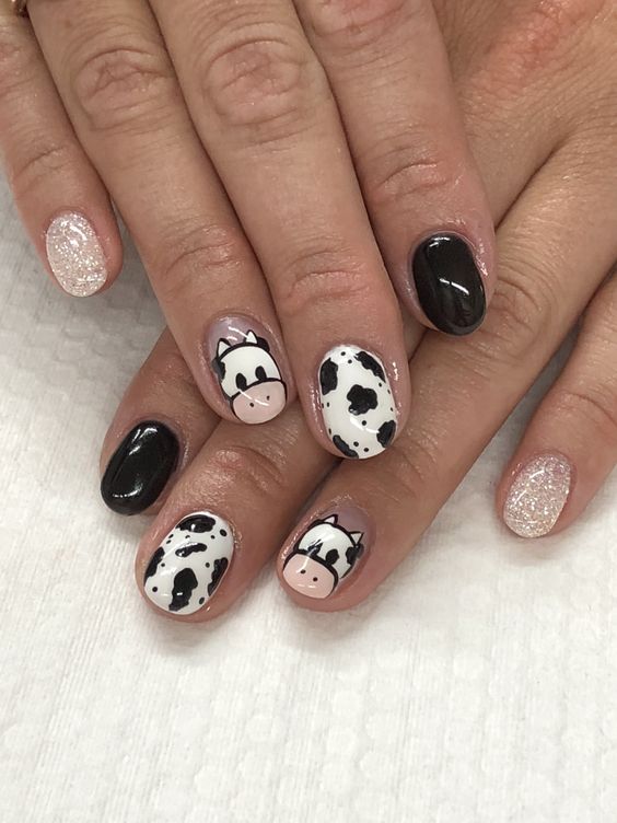 cow print nails