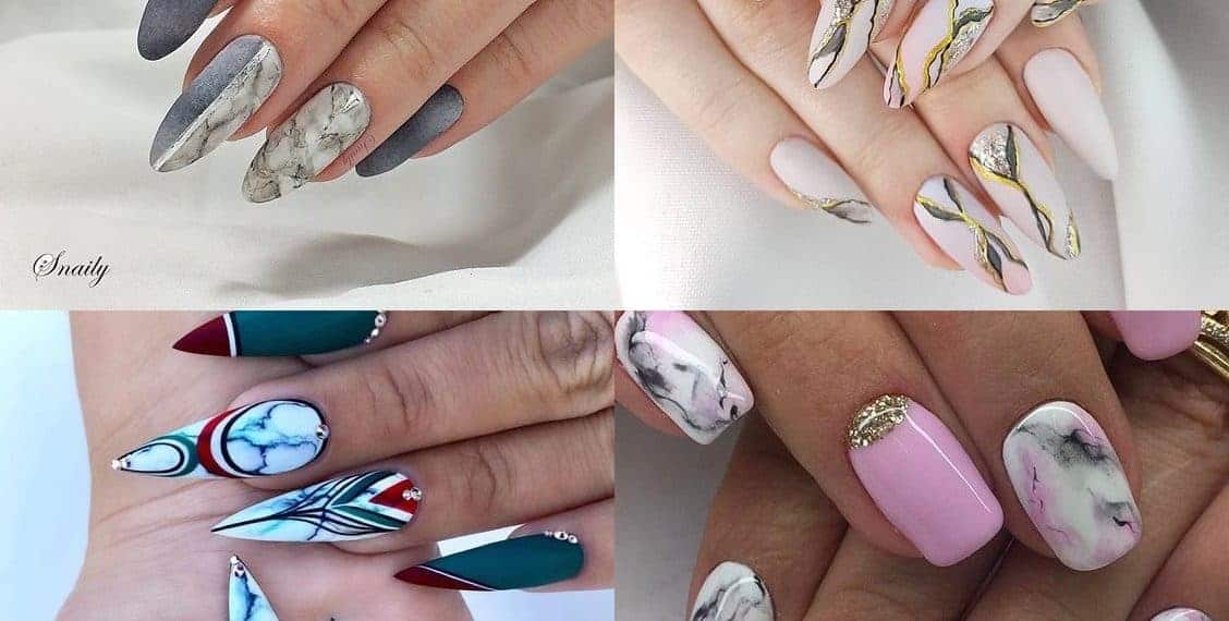 marmurkowe paznokcie