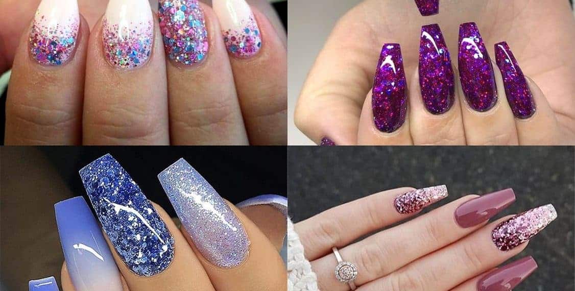Paznokcie z brokatem – 18 wzorów