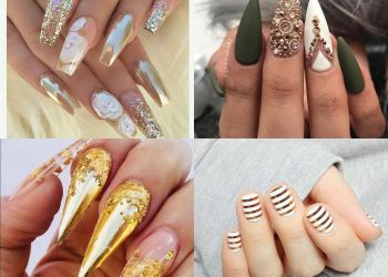 Złote paznokcie – 16 połyskliwych wzorów