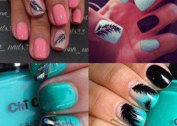 manicure z piórkiem