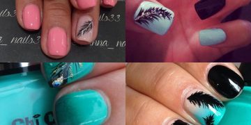 manicure z piórkiem