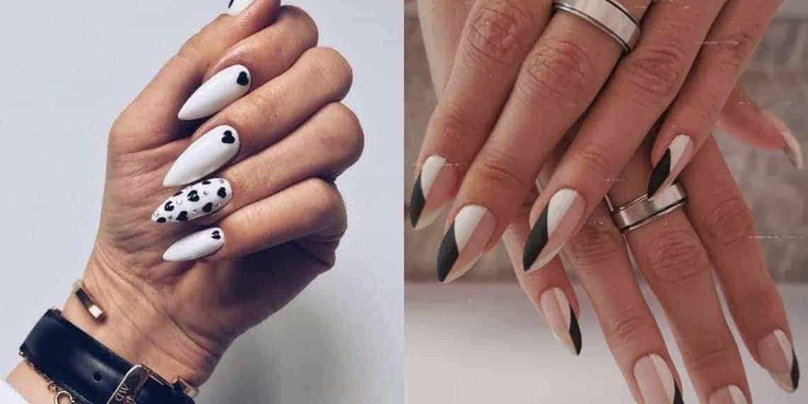 Czarno białe paznokcie – 24 propozycje na super modny manicure 2021